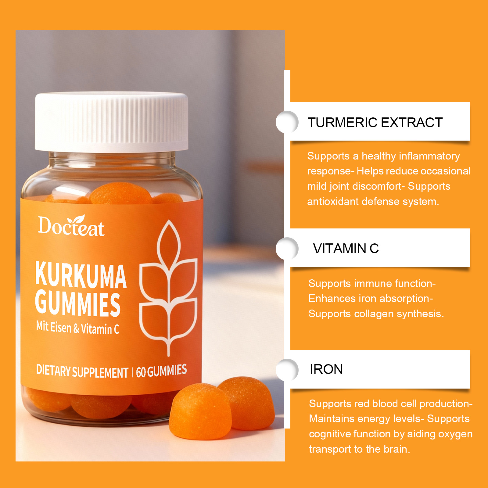 Turmeric Gummies Daily Dietary Supplement For Immune Support_voghion.com