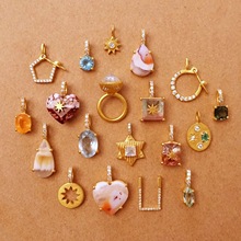 �W���羳�¿�׺���Ȼʯ�ʯ��ʽ����DIY���Ĳ�ɫϵ��18K��ɫ��