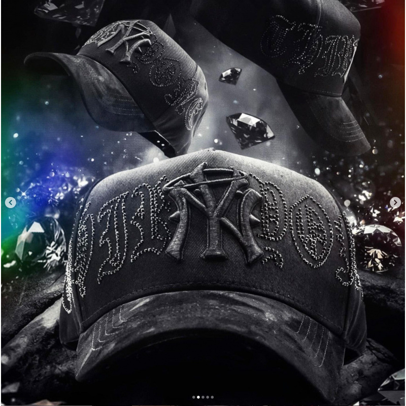 Tendencia transfronteriza hip hop Dandy Dandy sombrero con letras de diamante sombrero de pato doblado a lo largo del sombrero de béisbol image 121