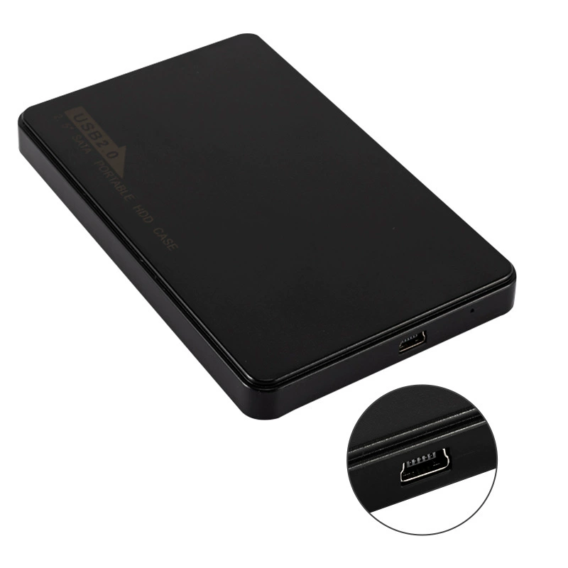 Коробка жесткого диска диаметром 2,5 дюйма, USB 2.0 к SATA, пластиковый мобильный корпус для жесткого диска, бесплатный инструмент, прямая продажа оптом
