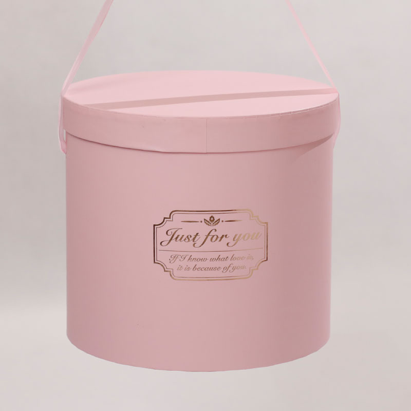 Día de San Valentín chino flor caja redonda cilindro portátil con cubo Mini cubo de la flor caja de regalo en stock