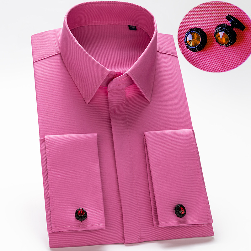 French Cufflinks Shirt, No-Iron, Wrinkle-Resistant, Formal Wear, Men's Slim-Fit Clothing, Light Business Professional Formal Wear, Commuting Shirt French Cufflinks Shirt, No-Iron, Wrinkle-Resistant, Formal Wear, Men's Slim-Fit Clothing, Light Business Professional Formal Wear, Commuting Shirt