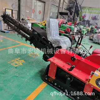 自来水管道开槽机 乘坐式链条开沟机 果园农用履带式挖沟机