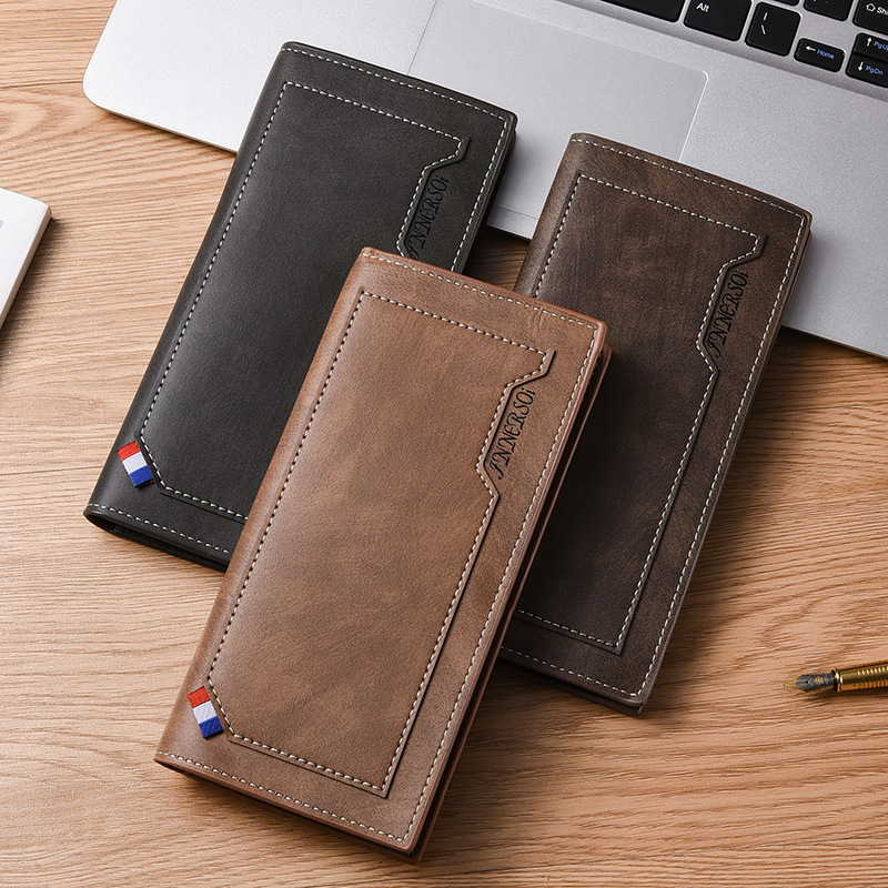 Men's Wallet Long Zipper Wallet Fashion Casual Multi-card Business Wallet Ultra-thin Soft Wallet Men's Ticket Holder
