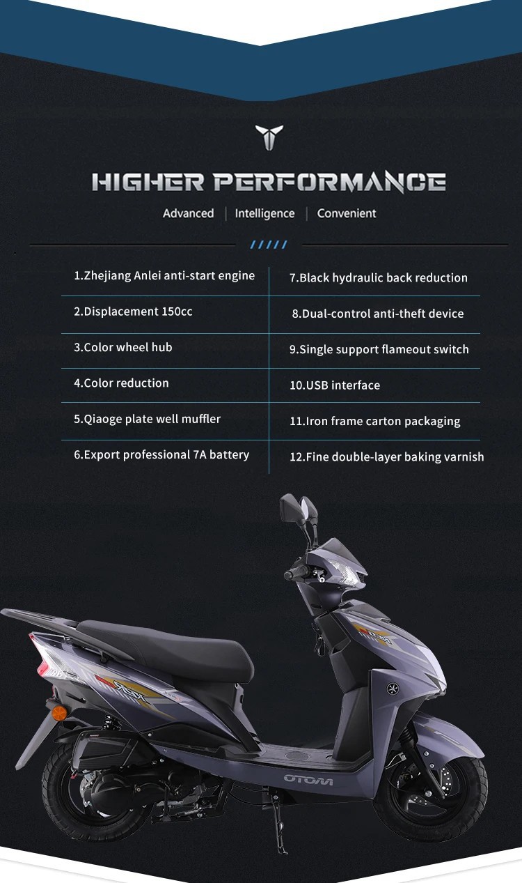 New Year's Hot-Selling Affordable Sl Shangling Popular 125Cc Adult Two-Wheel Scooter Fuel Batch