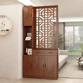 隔断客厅2025新款屏风入户进门别墅玄关柜复古实木中式装饰柜鞋柜