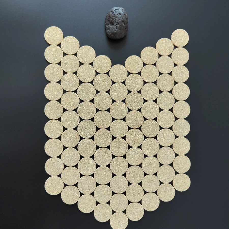 铜基粉末烧结消音柱过滤片 气动吸盘粉渣过滤12mm孔径微米级