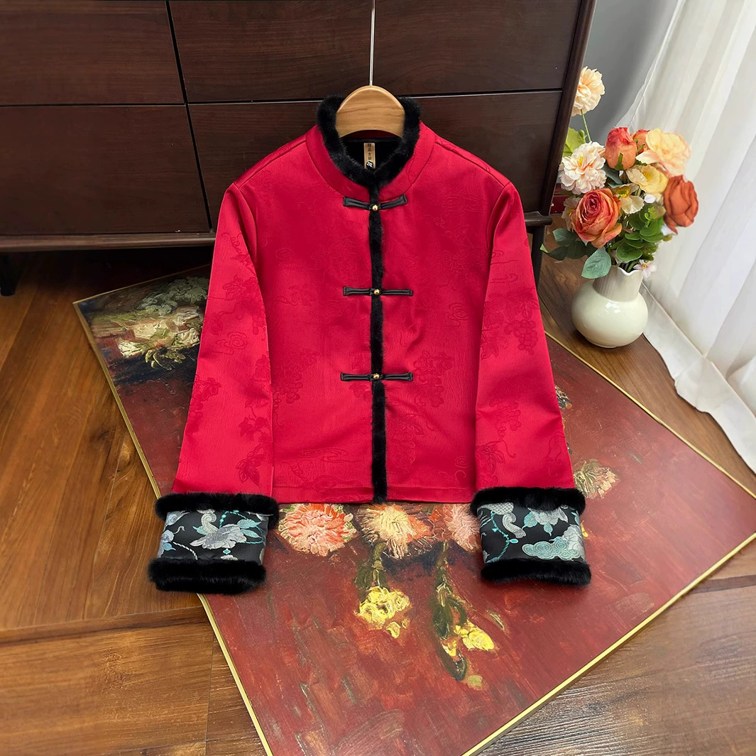Ли [бархатная куртка] Новый китайский стиль утолщенный нижний слой