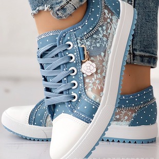 LZT2935 Series New Mesh Shoes for Students Korean Style Hollow Canvas Shoes Women's Casual Flat Shoes