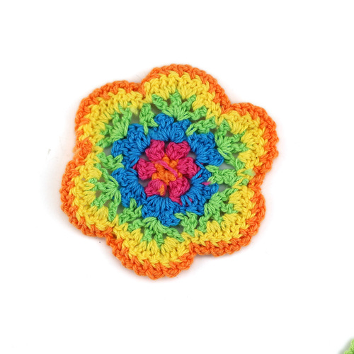 Wholesale exquisite colorful cotton thread hand hook discs pure cotton coasters women's clothing children's clothing bags hats DIY accessories