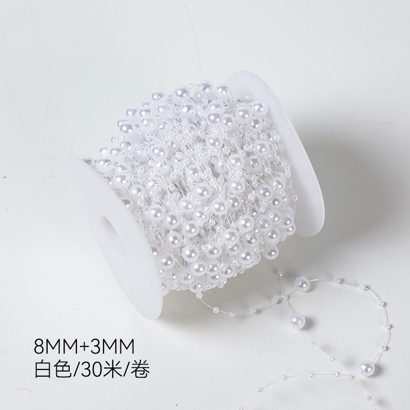 Navidad de siete colores cordier cadena de perlas cadena de perlas accesorios flores decorativas paquete de flores joyas DIY