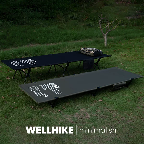 Camping tactical camp bed outdoor folding ultra-light portable lightweight office lunch break with tactical side bag bed