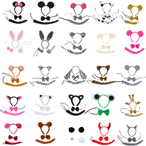Children's Day performance props cartoon headbands tiger mouse cat street stall small animal headband