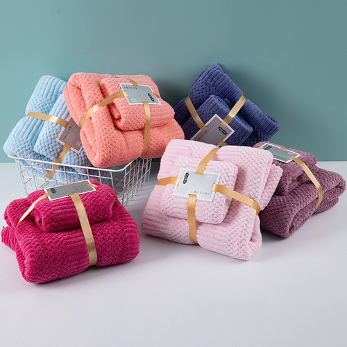 Baby and Parent Towel Set, Coral Fleece Face Towel and Car Wash Towel, Soft High-Density Super Absorbent Hand Towel