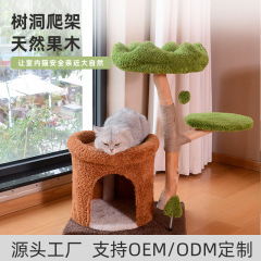 猫は木の猫の巣の猫の木の一体の大きい猫の専用の猫に登ります。