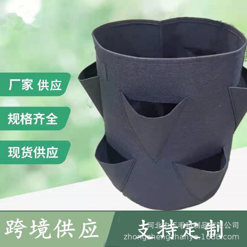 【跨境直供】毛毡草莓种植袋毛毡植物袋育苗袋无纺布种植花盆定制