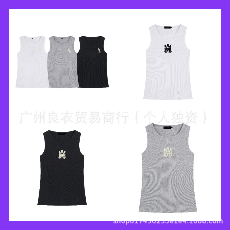 American Trendy Brand Ami Breathable Vest Men and Women Couple T-Shirt Sports Waistcoat Casual Top Loose Sleeveless Bottoming Shirt