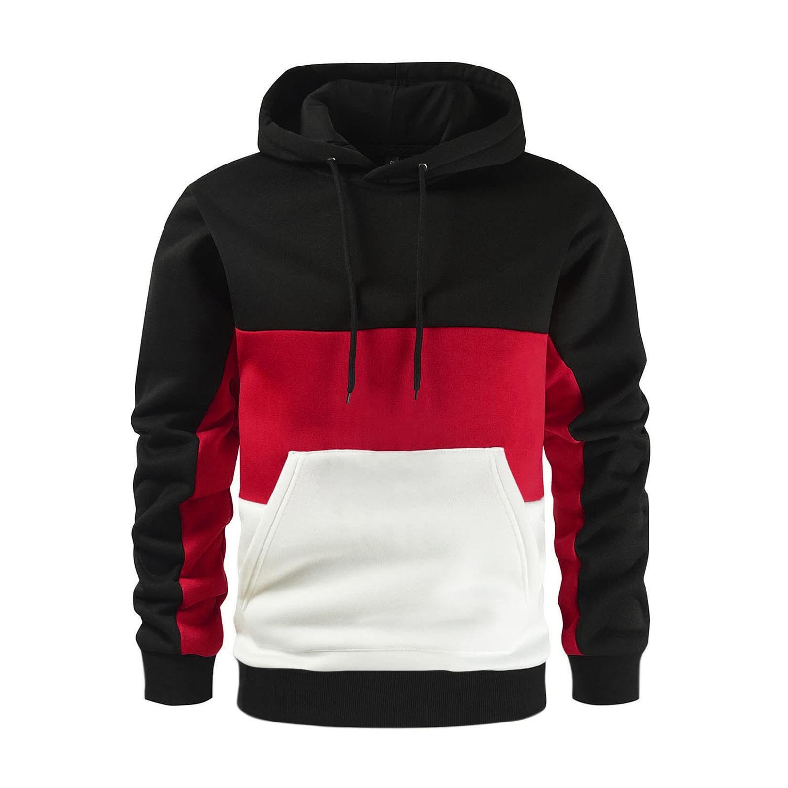 2024 New Autumn/Winter Fashion Sweater Men's Color Block Hoodie_voghion.com