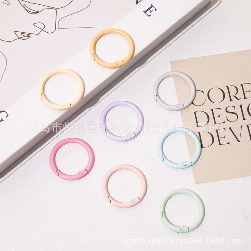 Cream 33mm Spring Ring DIY Accessories Candy Color Paint Open Ring Hardware Keychain Accessories
