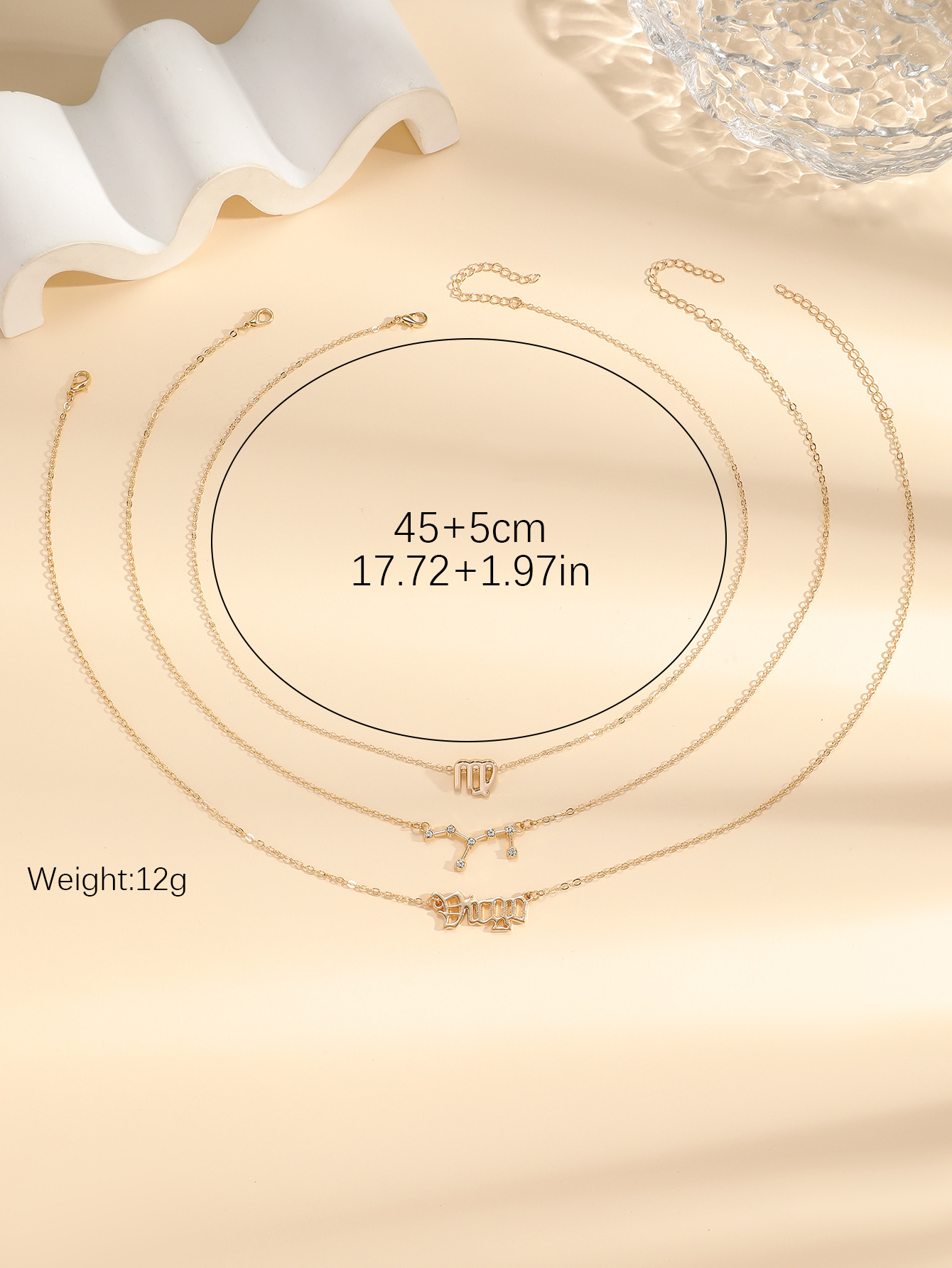 12g Weight Casual Streetwear Constellation Alloy Inlay Zircon Women's Necklace