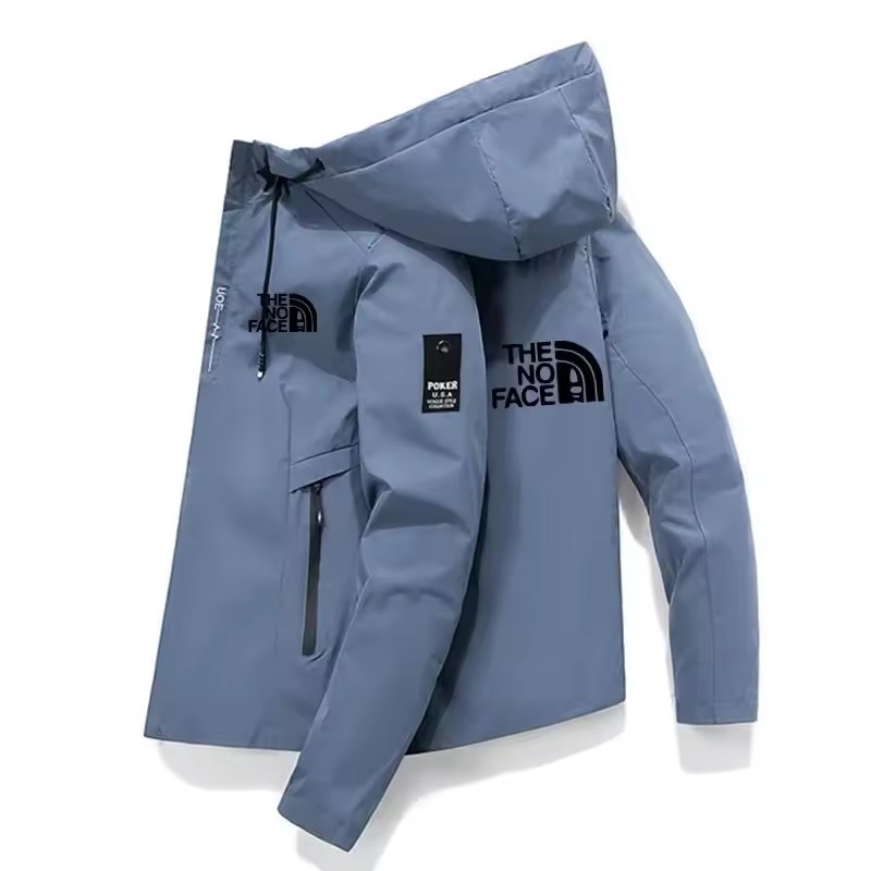 Kişi kapüşonlu yüngül jaket, yaz-payız üçün casual üst geyim