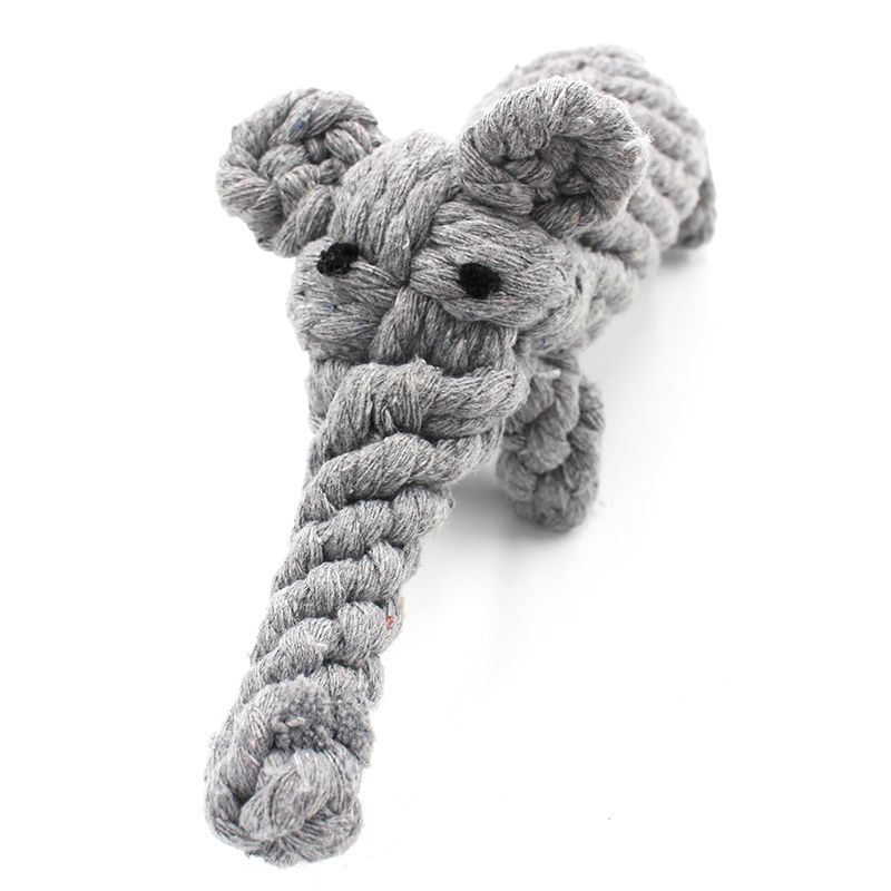Juguetes de cordón para perros, lindos cordones de algodón trenzados, elefantes dorados, molares resistentes a la mordida, juguetes para perros de entrenamiento para mascotas