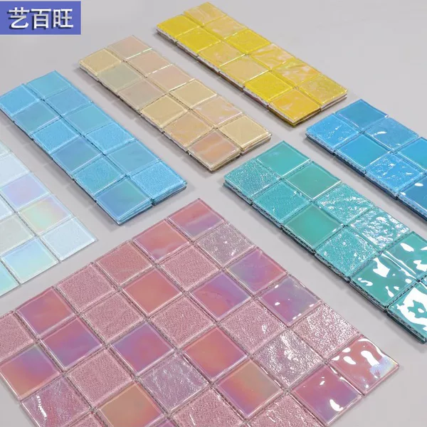Colorful Crystal Glass Mosaic Kitchen and Bathroom Background Wall Tiles Special Tiles for Swimming Pools and Fish Ponds