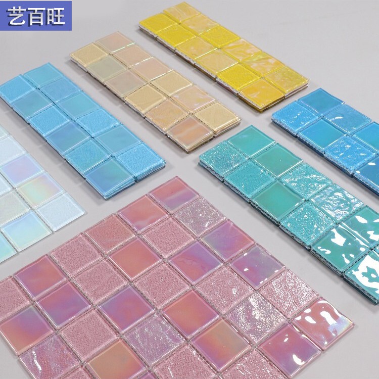 Colorful Crystal Glass Mosaic Kitchen and Bathroom Background Wall Tiles Special Tiles for Swimming Pools and Fish Ponds