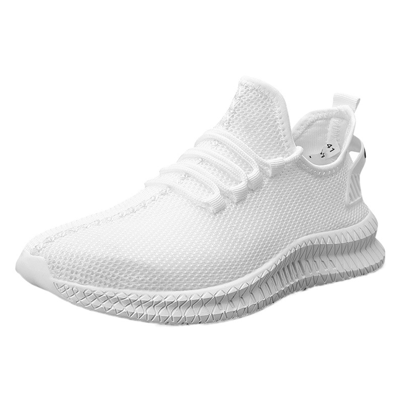 2025 Flyknit Mesh White Shoes Sports Shoes Summer and Autumn Large Size Men's Sports Casual Shoes Men's Shoes