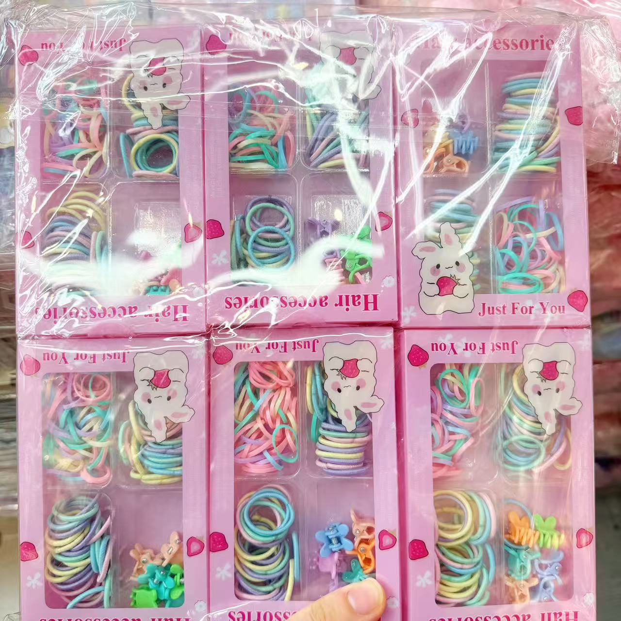 Mini cabeza de princesa en caja, clip de agarre pequeño, clip de flequillo, horquilla rota en la frente, banda elástica para niños, no daña el cabello, anillo del pulgar al por mayor image 103