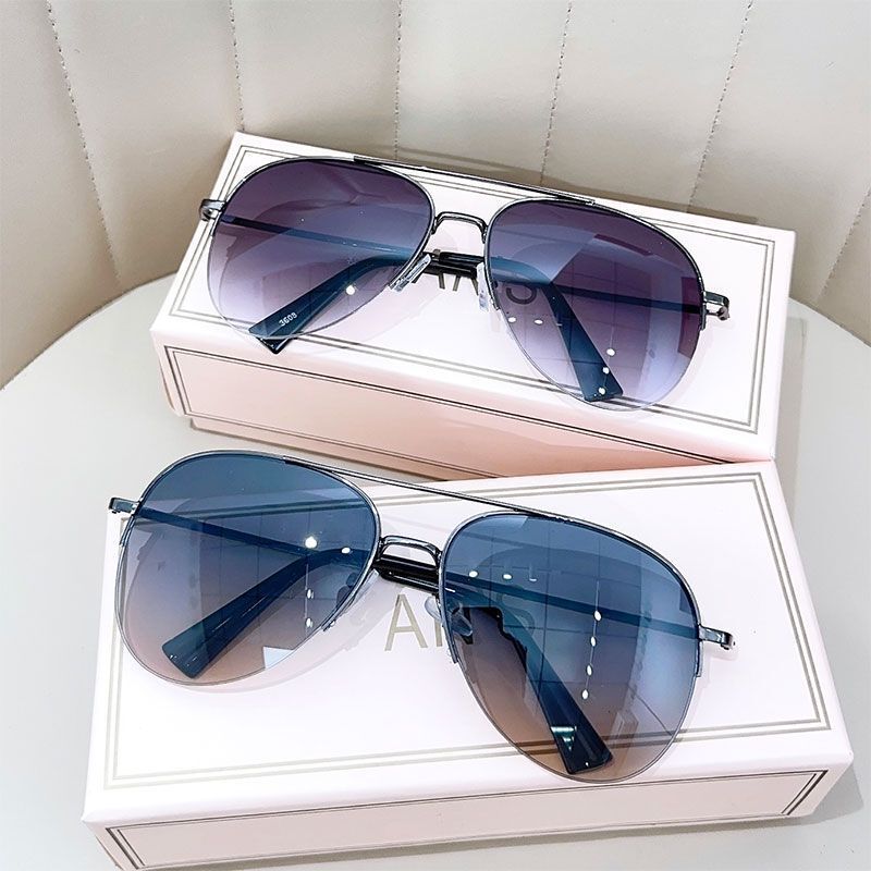 Aviator Sunglasses for Big Face Driving, Anti-Uv Cycling, Sun Protection, Trendy Personalized Eyes, Men's Sunglasses