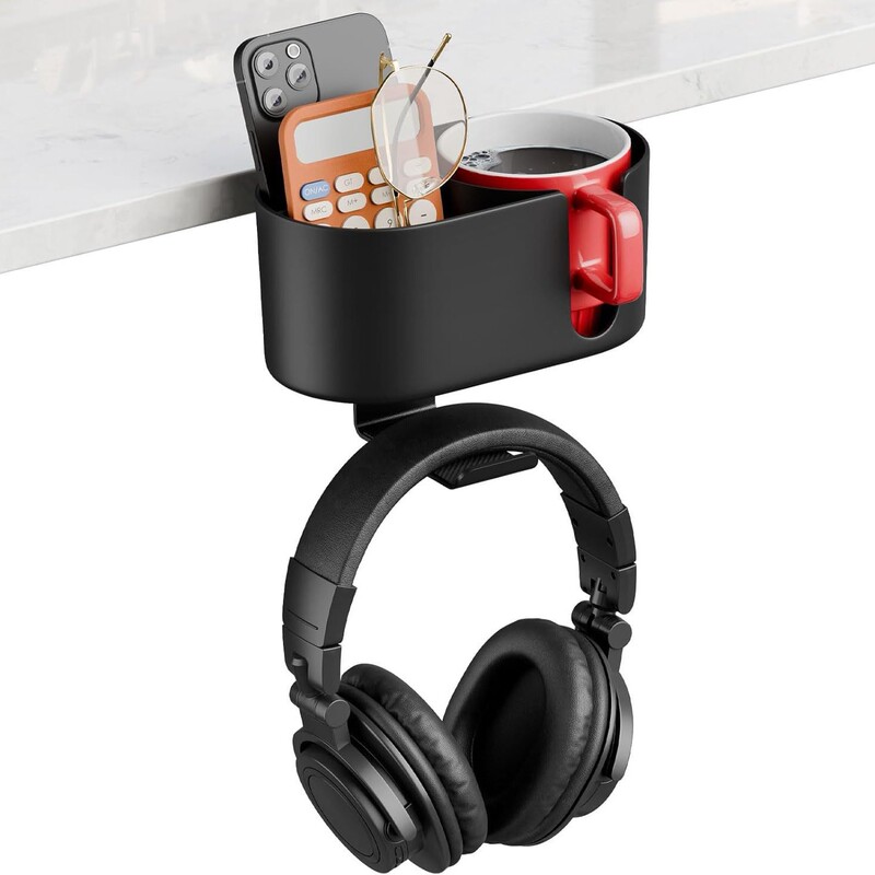 Desktop Storage Cup Holder, Headphone Stand, Detachable, Can Hold Mobile Phones, Notebooks and Storage Boxes