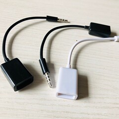 3.5車載otg線auxオーディオ線自動車プレーヤーのデータ線3.5mm usbメス接続usbメモリ黒