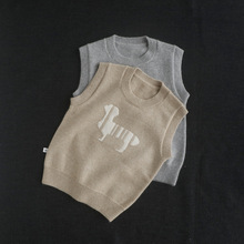 厂货进出口品质男童100%纯山羊绒背心圆领冬厚款大中小童马甲毛衣