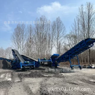 履带行走式砂石料碎料皮带输送机 移动式装车卸货皮带输送机