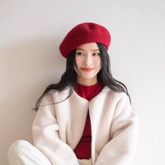 2025新款秋冬优质经典时尚羊毛贝雷帽女大头围加深版画家帽批发