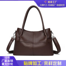 跨境手提包新款简约大容量妈妈包时尚百搭软皮包包女通勤单肩包