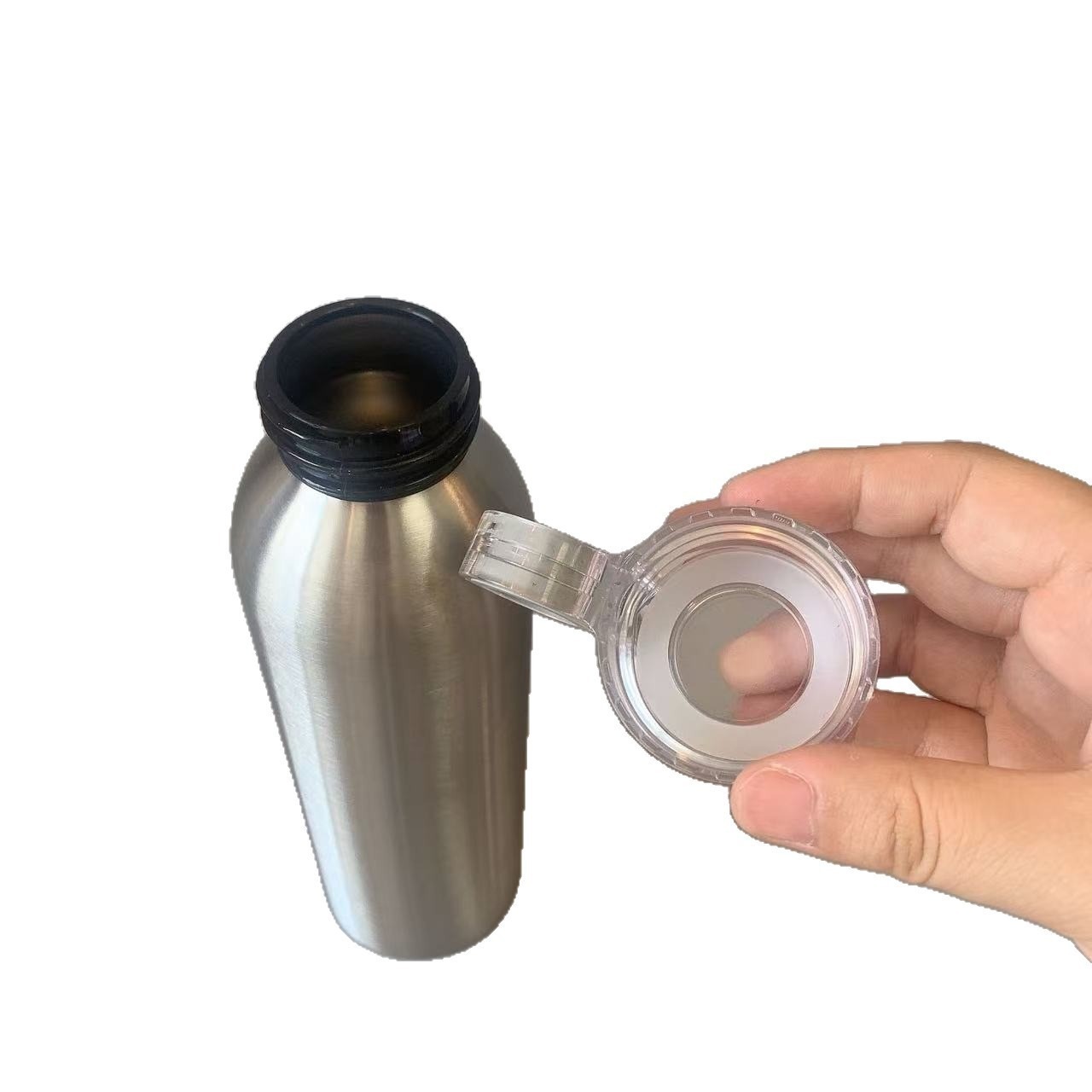 Nuevo Amazon portátil transfronterizo americano boca grande kettle deportivo de acero inoxidable al aire libre taza de agua kettle de bicicleta