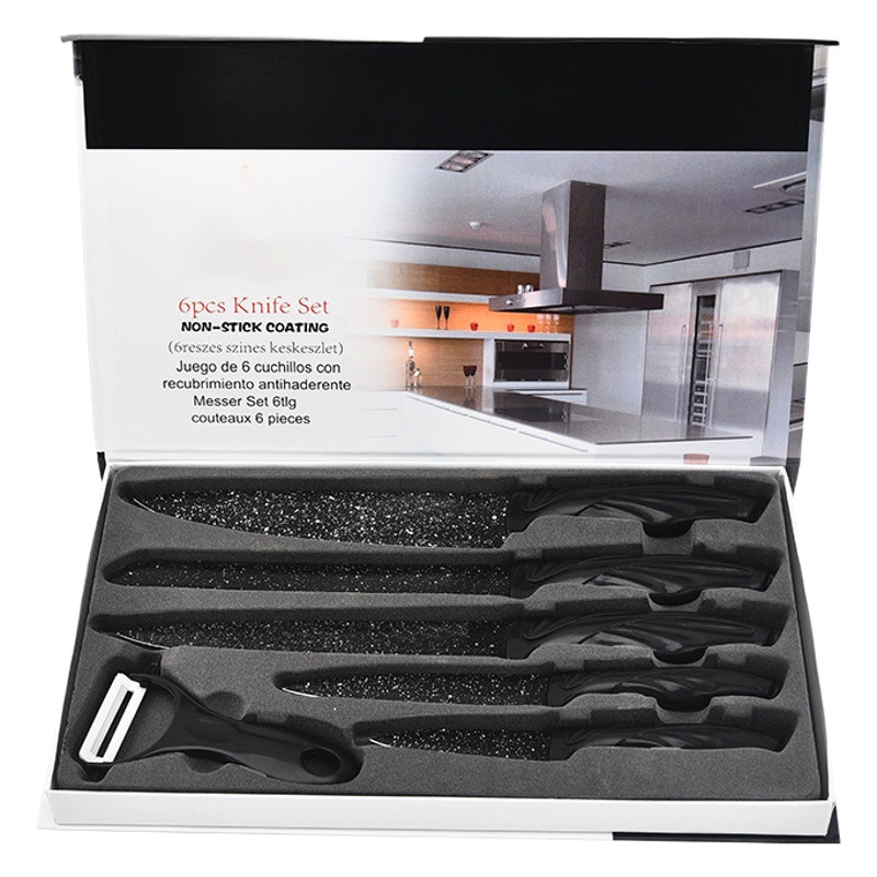 Cuchillo de pintura de acero inoxidable de comercio exterior maifan piedra Phoenix cola mango cuchillo de seis piezas cocina doméstica cuchillo de cocina traje