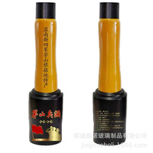 厂家批发玻璃酒瓶250ml手雷瓶高白料喷涂烤花玻璃酒瓶添加logo