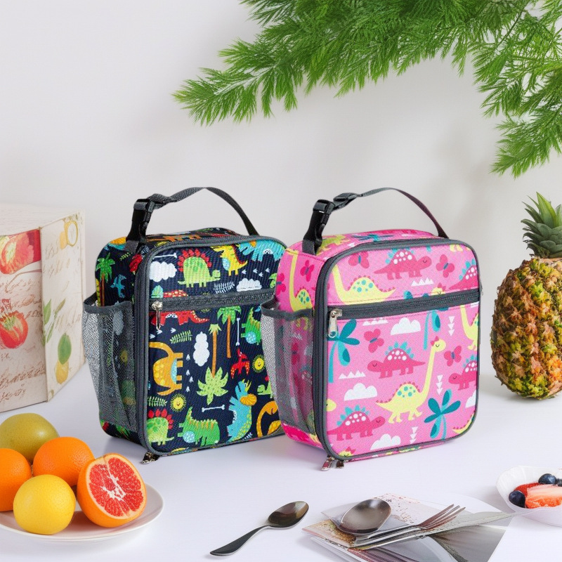 in stock New Oxford Cloth Waterproof Lunch Box Bag Children Animal Printed Portable Lunch Bag Fresh-Keeping picnic bag