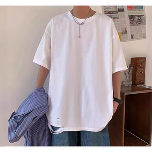 Summer Hong Kong Style Short-sleeved T-shirt Men's Teenagers Loose All-match Trendy Half-sleeved T-shirt Base Shirt Half-sleeved Top