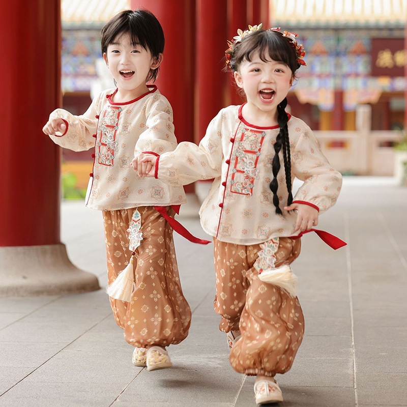 Yuze Rabbit Hanfu Girls Chinese Style Suit Spring and Autumn Baby Tang Suit Children's Ethnic Style Mid-Autumn Festival