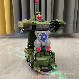 Electric Transforming Tank Toy Car Robot for Boys, Ages 2-5, Wholesale