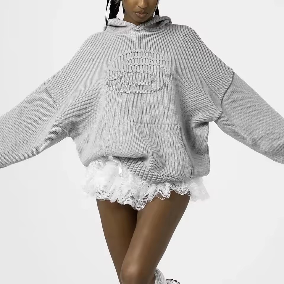 Women's Clothing Retro Trendy Knitted Sweater, Unisex, Versatile, Loose Fit, Popular Pullovers_ecoleips.com