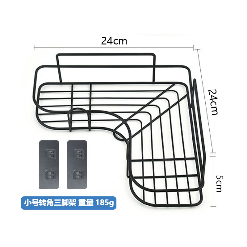 Baño sin perforación Estante de baño triangular Pegamento superpotente Estante de almacenamiento de esquina de lavado de manos Estante de esquina de cocina montado en la pared