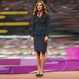 凯特王妃同款22秋季女装 双排扣西装小外套+包臀半裙通勤气质套装