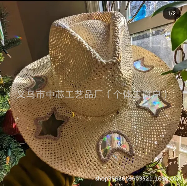 独立系越境人気商品 サンキャッチャー カウガール 麦わら帽子 プリズムハット|undefined