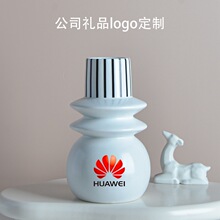 跨境欧美陶瓷花纸logo装饰花瓶服装银行家居化妆品连锁店软装摆件