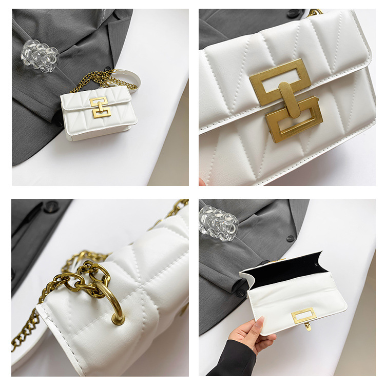 A stylish commuter diamond-patterned lock buckle small square bag, a versatile commuter single-shoulder bag, a new 2024 model, a women's crossbody bag undefined